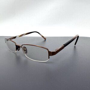 Scott Harris Eyeglasses Frames 149 01 Light Brown Rectangle Half Rim 48-18-135